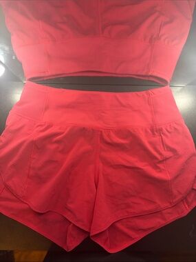 lululemon athletica Women's Athletic Shorts in Bright Coral Red